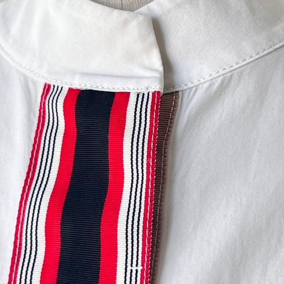 Diane von Furstberg mock collar white blouse SZ 10 - Picture 8 of 8